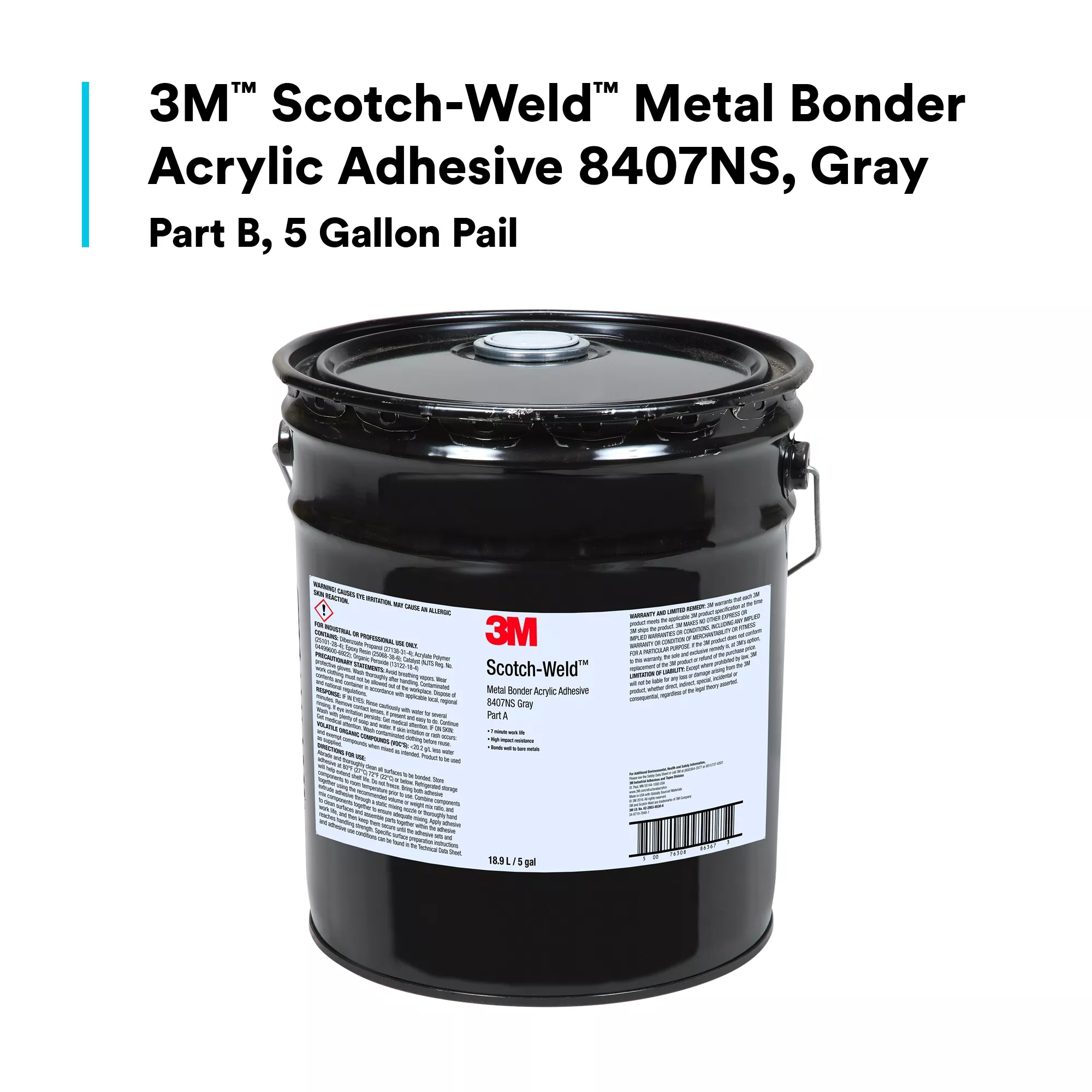 SKU 7100105384 | 3M™ Scotch-Weld™ Metal Bonder Acrylic Adhesive 8407NS