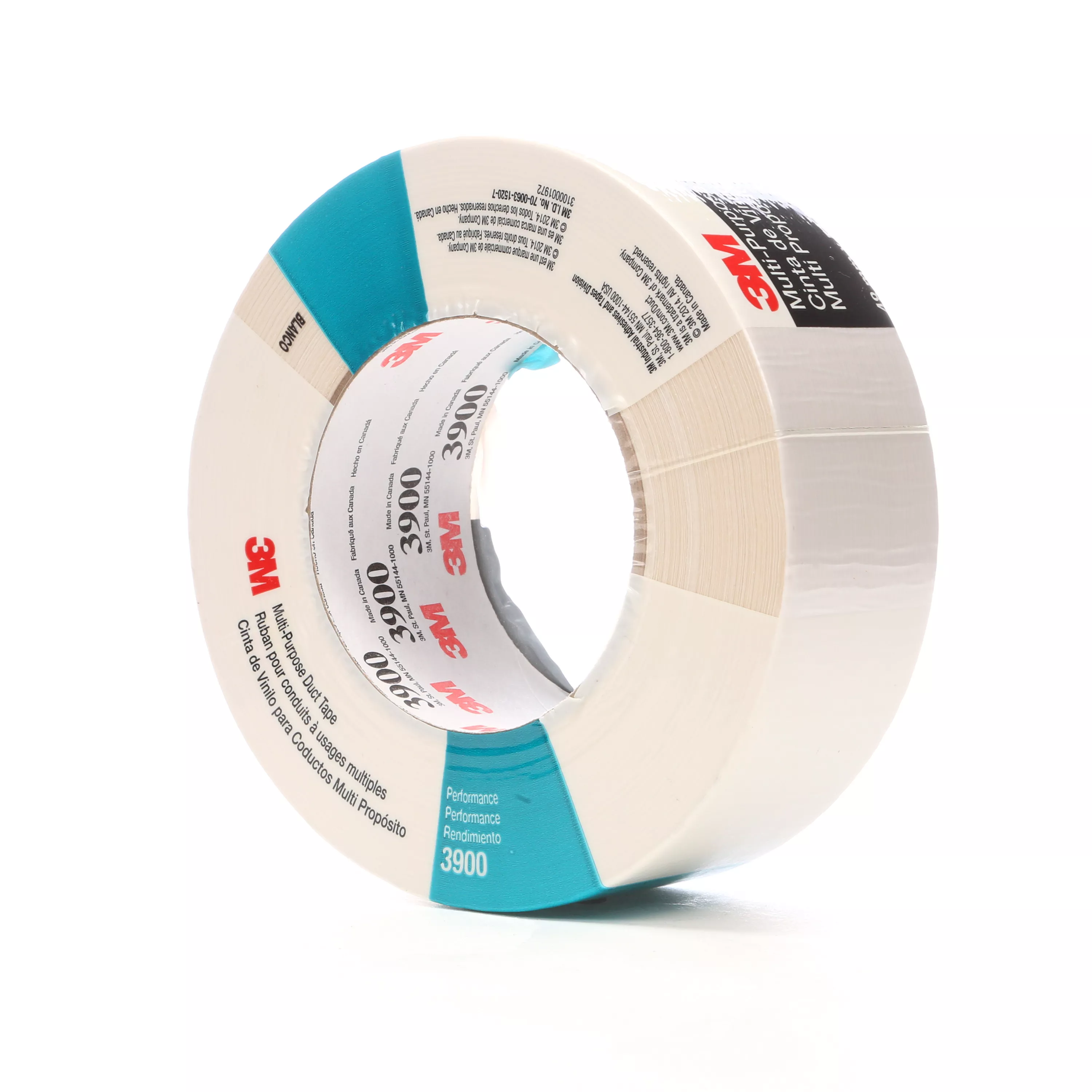3M™ Multi-Purpose Duct Tape 3900, White, 48 mm x 54.8 m, 7.6 mil, 24
Roll/Case, Individually Wrapped Conveniently Packaged