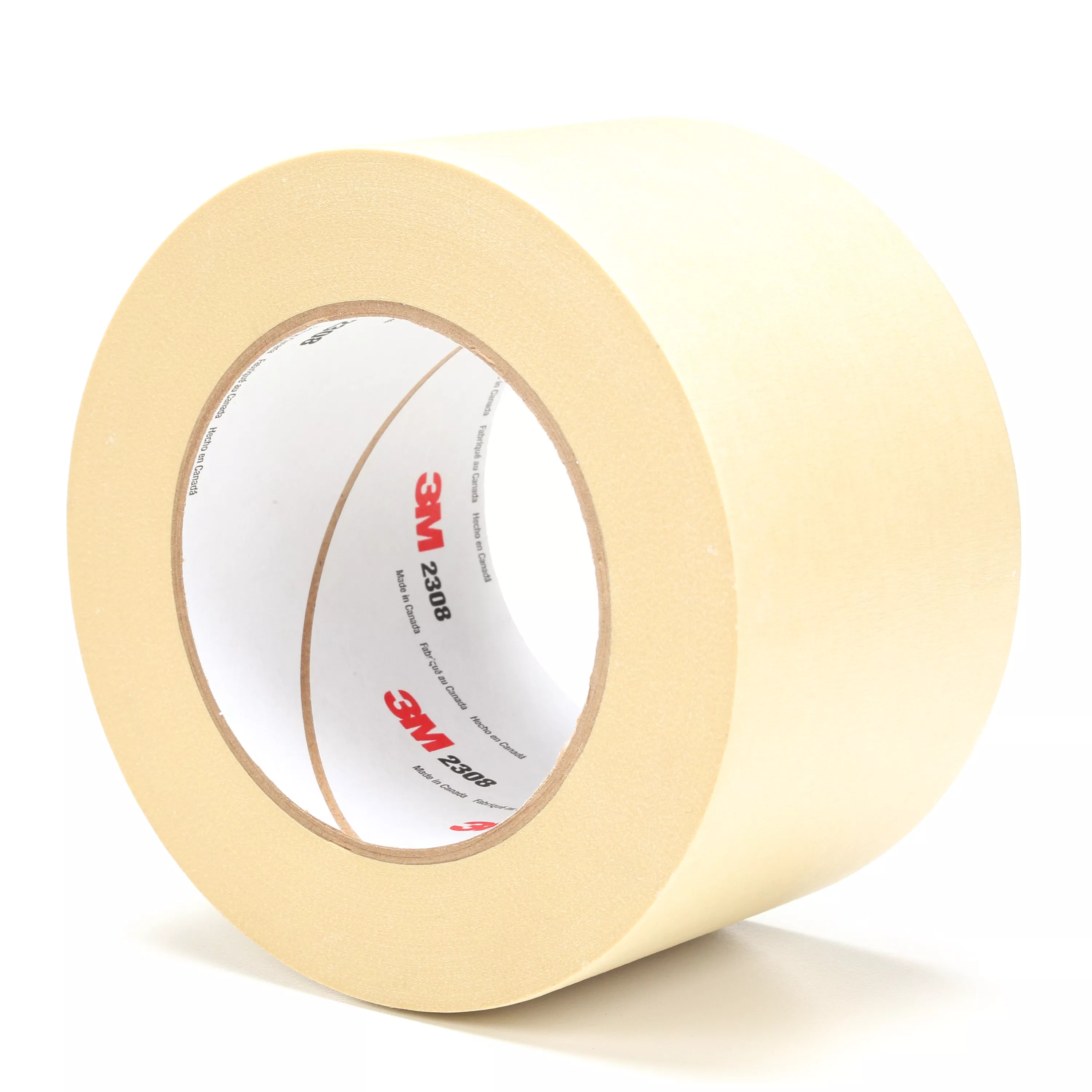 3M™ Masking Tape 2308, Tan, 72 mm x 55 m, 5.3 mil, 12 Roll/Case