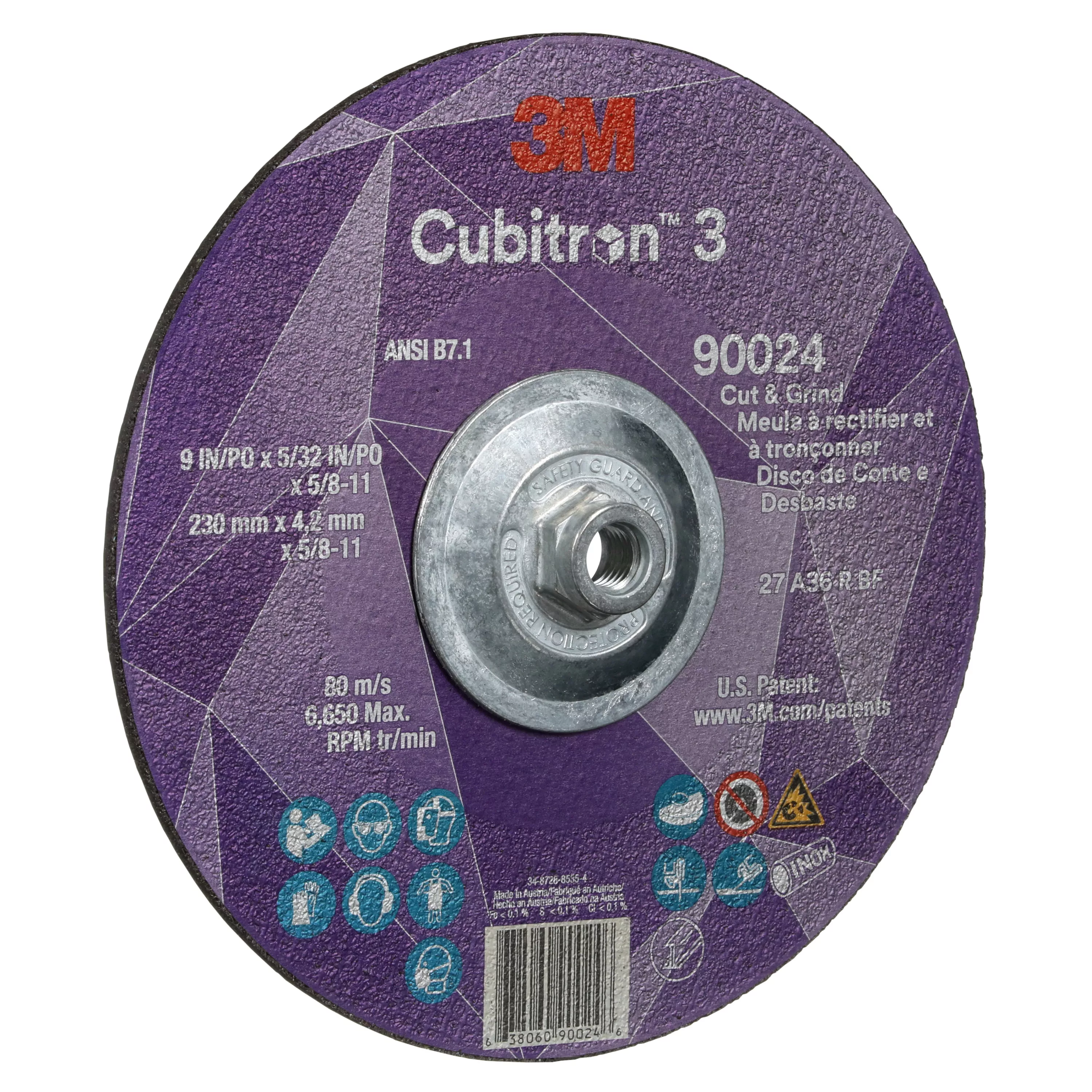 Product Number 90024 | 3M™ Cubitron™ 3 Cut and Grind Wheel