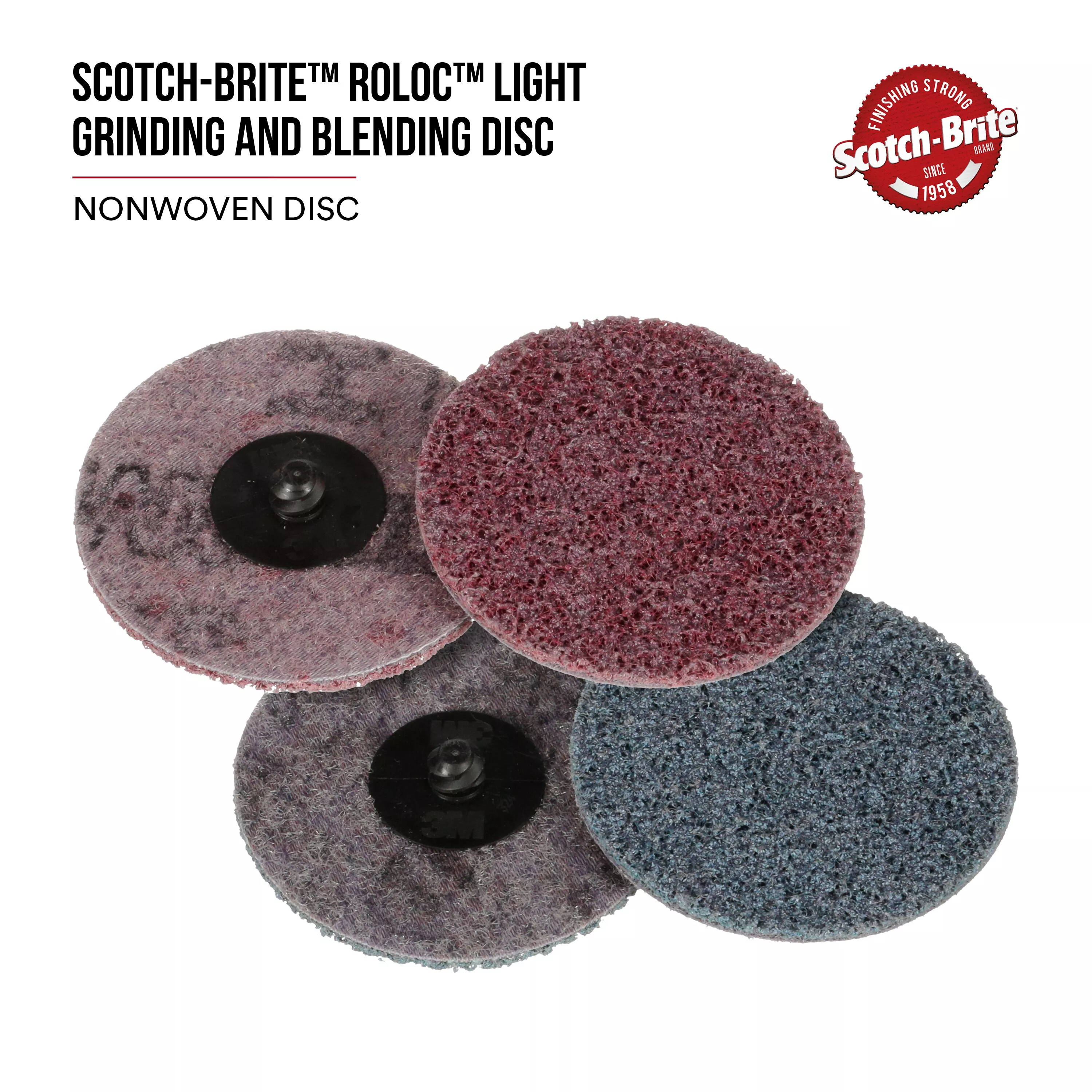 SKU 7100023496 | Scotch-Brite™ Roloc™ Light Grinding and Blending Disc