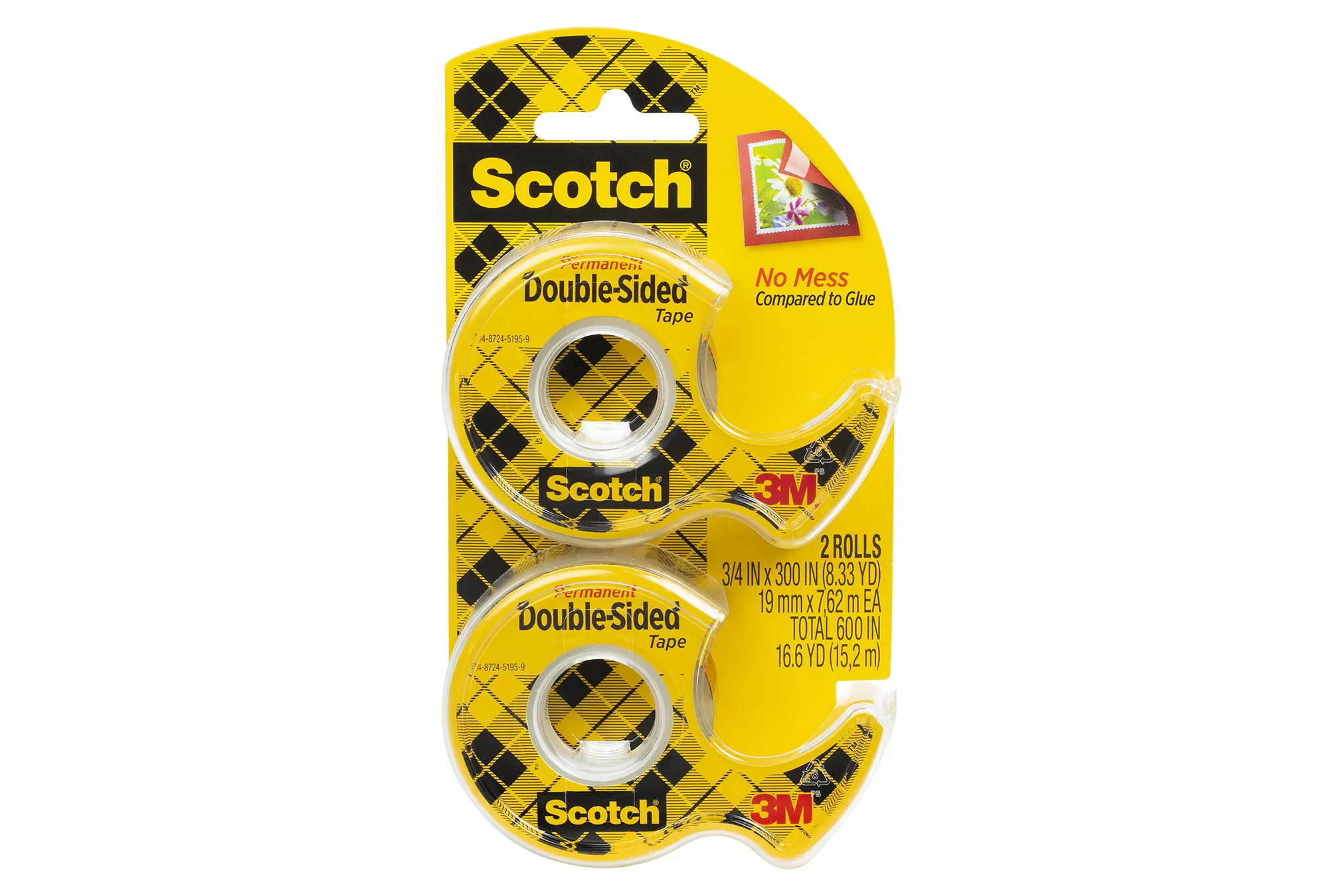 Scotch® Double Sided Tape 237DM-2, 3/4 in x 300 in
