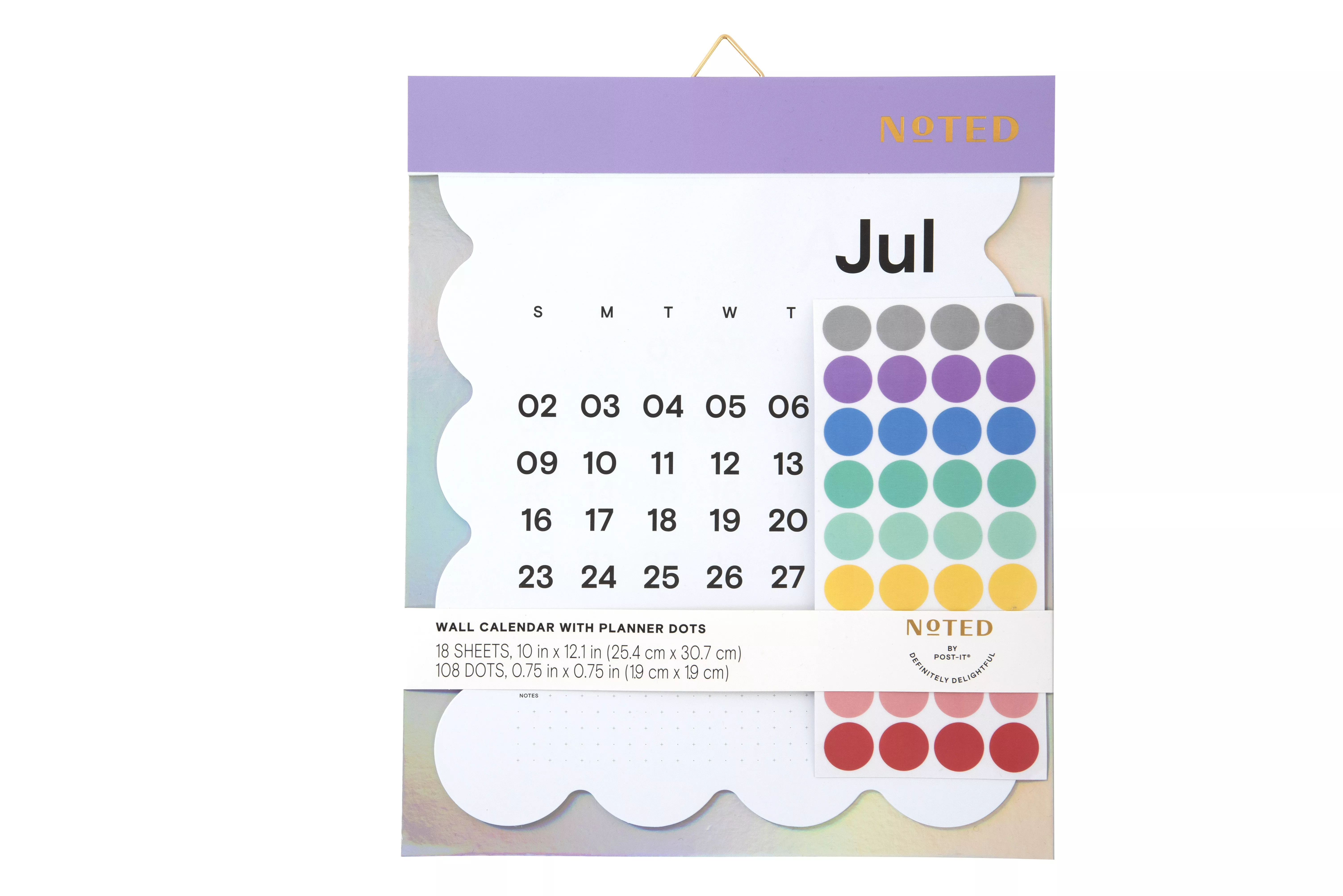 Post-it® Wall Calendar with Planner Dots NTD7-CAL-1, 10 in x 12.5 in (25.4 cm x 31.75 cm)