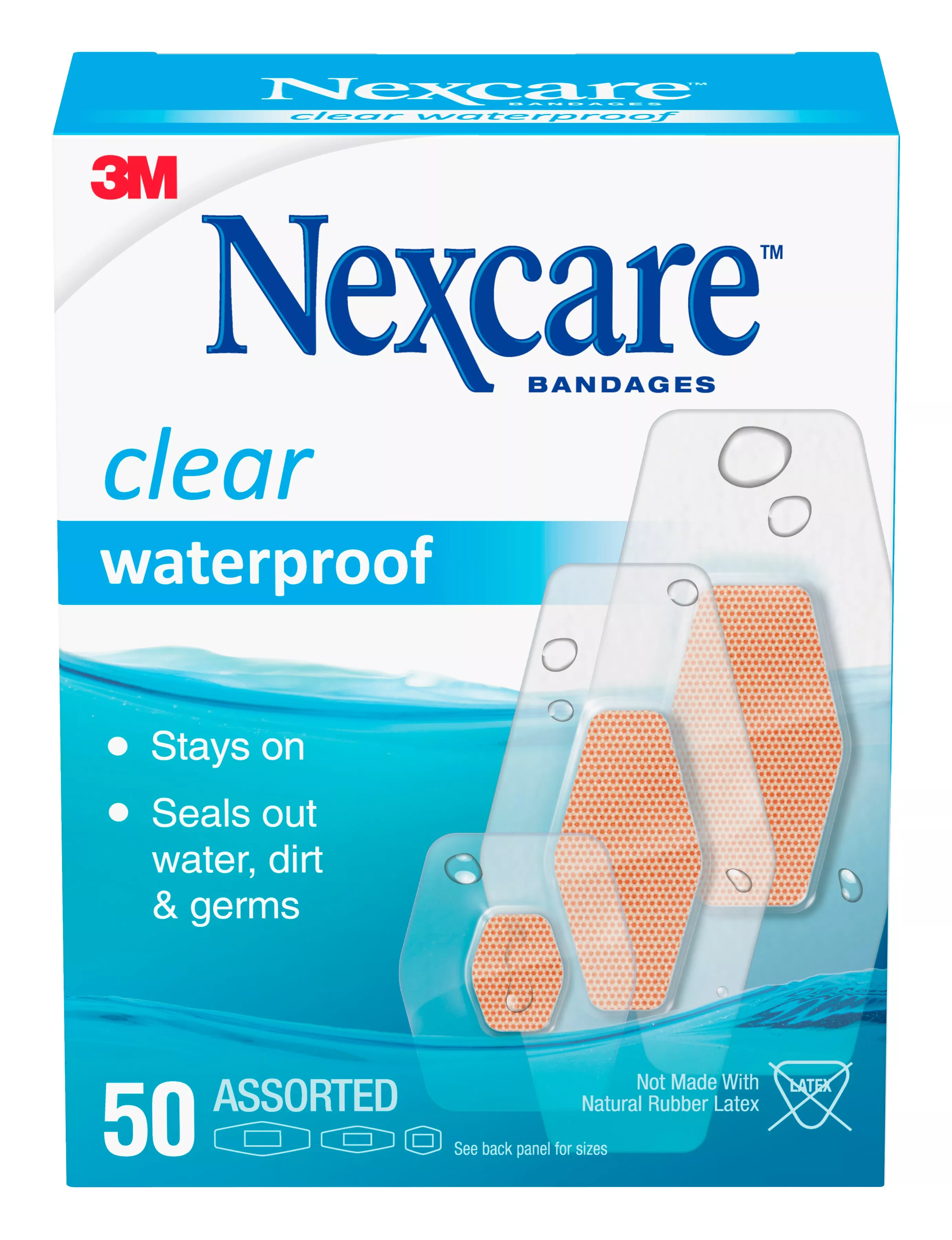 Nexcare™ Waterproof Bandages 432-50-3, Assorted 50 ct